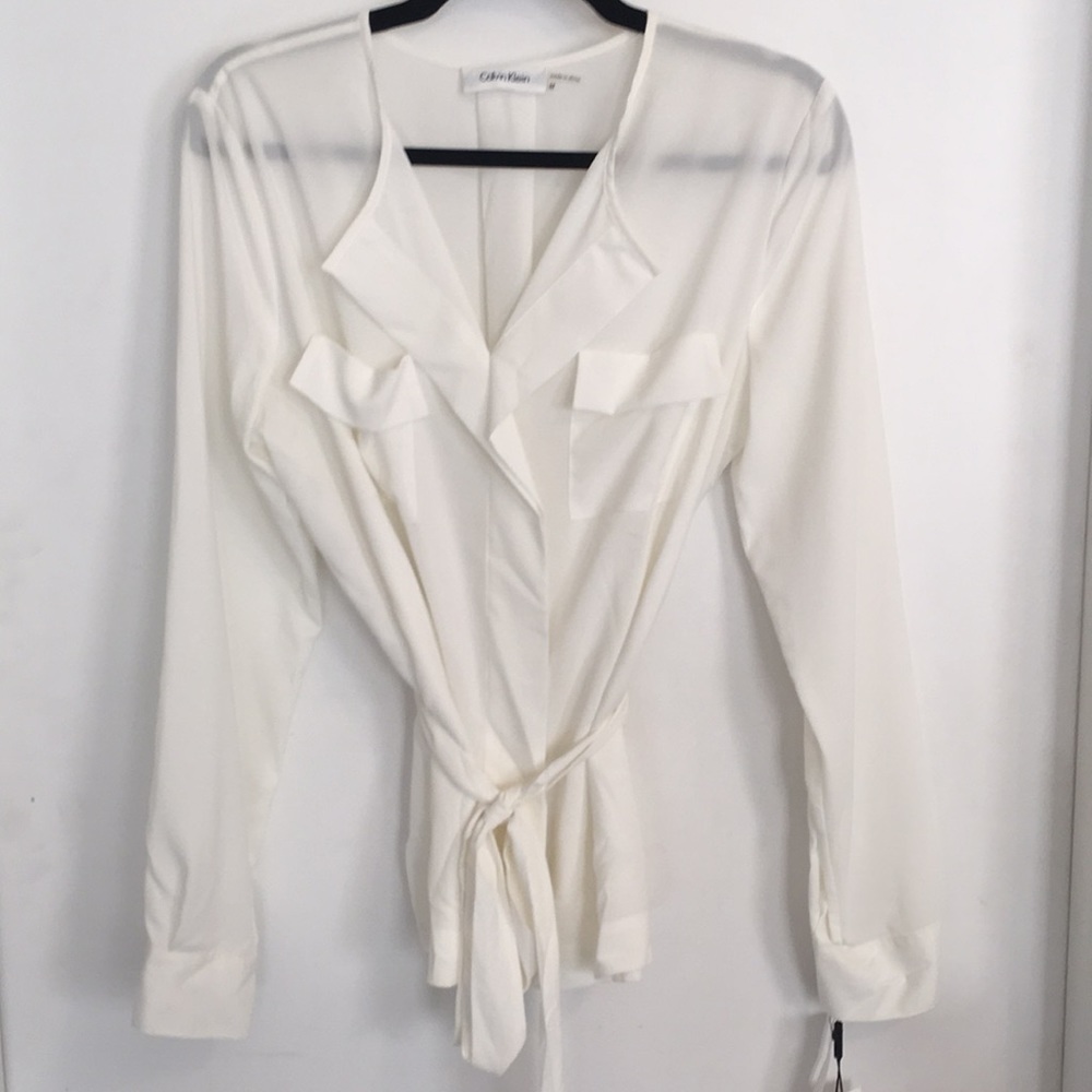 Calvin Klein Belted Pocket Top